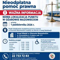 Zdjęcie do wpisu: Nowa lokalizacja punktu nieodpłatnej pomocy prawnej