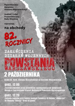 Zdjęcie do komunikatu: 82. Rocznica Zakończenia Działań Wojennych Powstania Warszawskiego